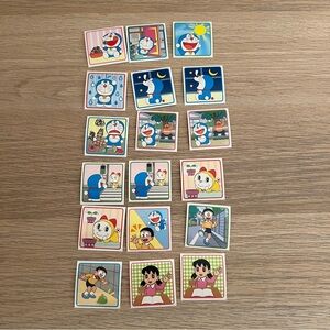 Doraemon & Friends 18 Square Collectible Stickers Set Bundle Lot